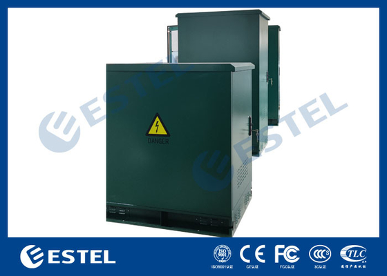 19' র্যাক আউটডোর টেলিকম ক্যাবিনেট সবুজ রঙ 500W এয়ার কন্ডিশনার এবং ফ্যান সহ