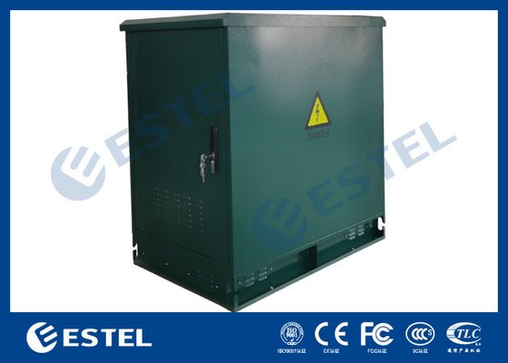 19' র্যাক আউটডোর টেলিকম ক্যাবিনেট সবুজ রঙ 500W এয়ার কন্ডিশনার এবং ফ্যান সহ