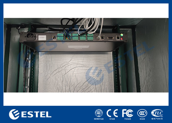19' র্যাক আউটডোর টেলিকম ক্যাবিনেট সবুজ রঙ 500W এয়ার কন্ডিশনার এবং ফ্যান সহ